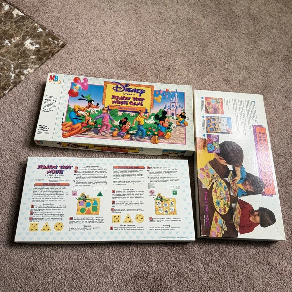 Vintage 1980s Disney Follow That Mouse Game Featuring Mickey Mouse MB